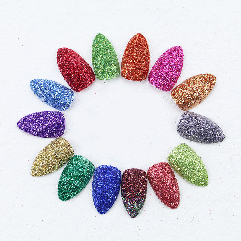 Glittering Almond-Shaped Press-On Nail Tips Stornfield