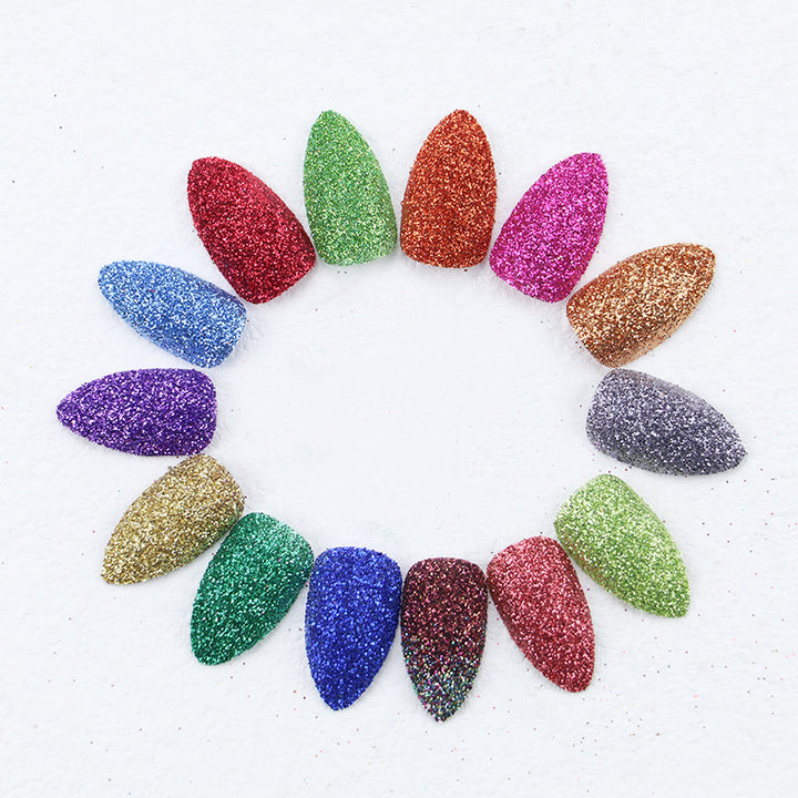 Glittering Almond-Shaped Press-On Nail Tips Stornfield