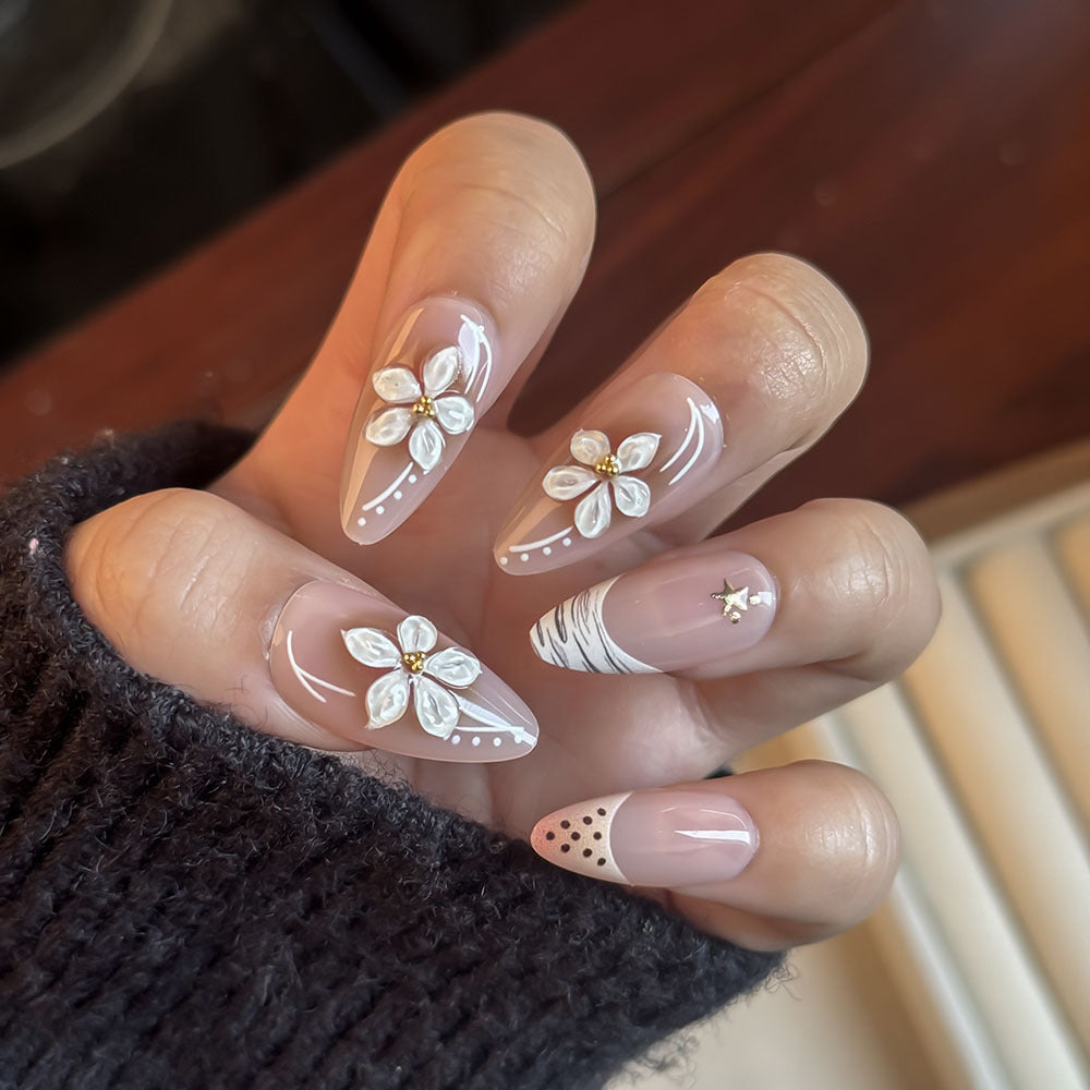 Elegant Floral Theme Press-On Nails Stornfield