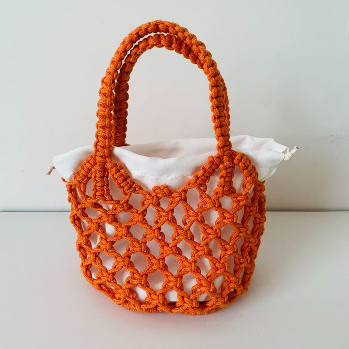 Hand-knotted tote bag with inner drawstring closure Stornfield