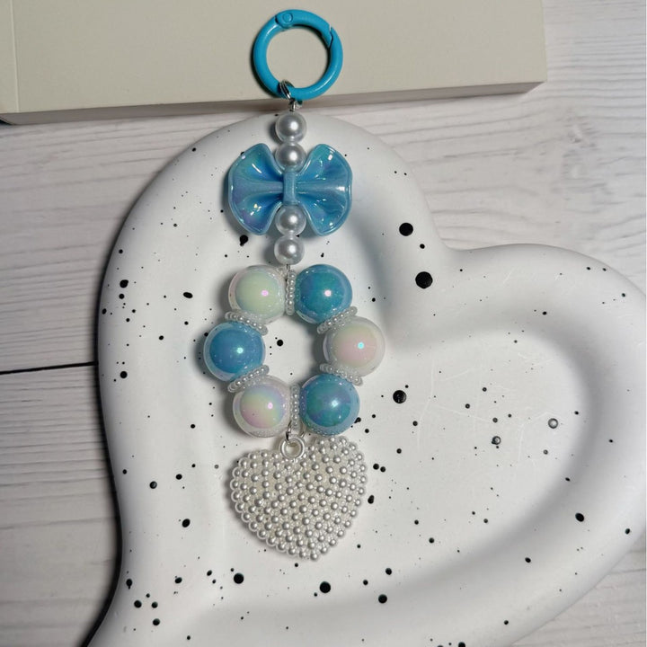 Decorative Bow and Bead Charm Keychain Stornfield