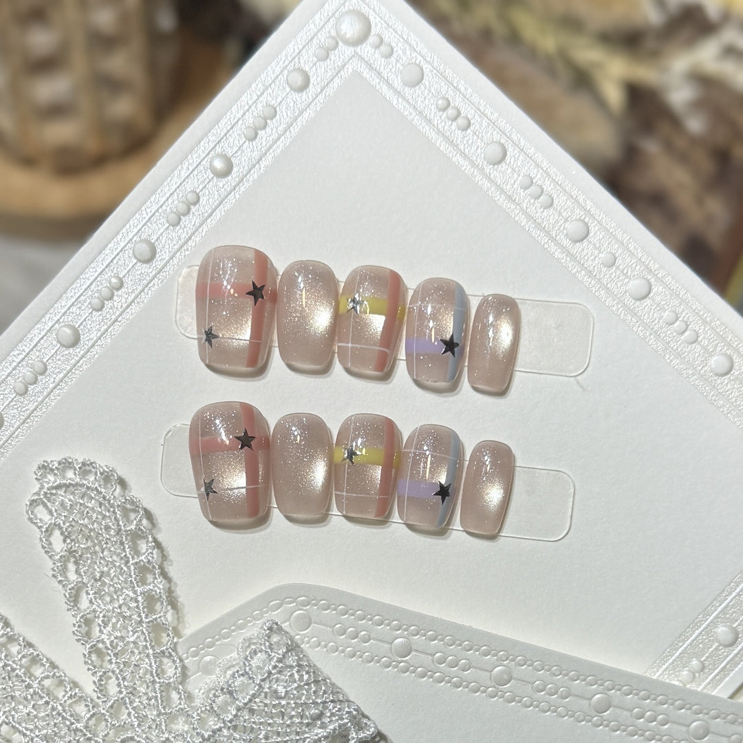 Decorative Star Pattern Press-On Nails Stornfield