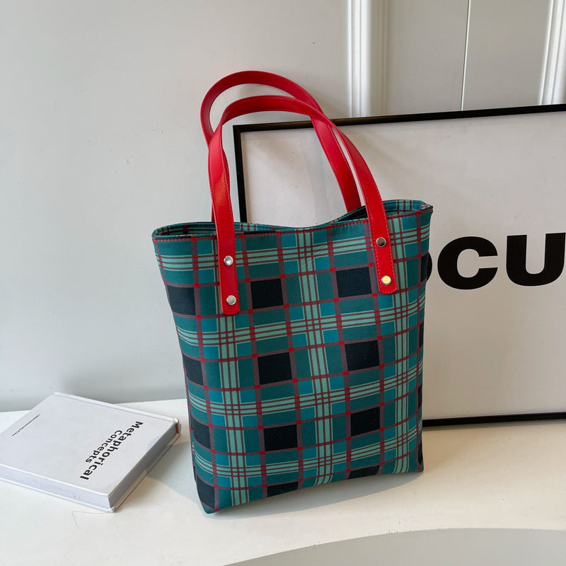 Stylish Checkered Tote