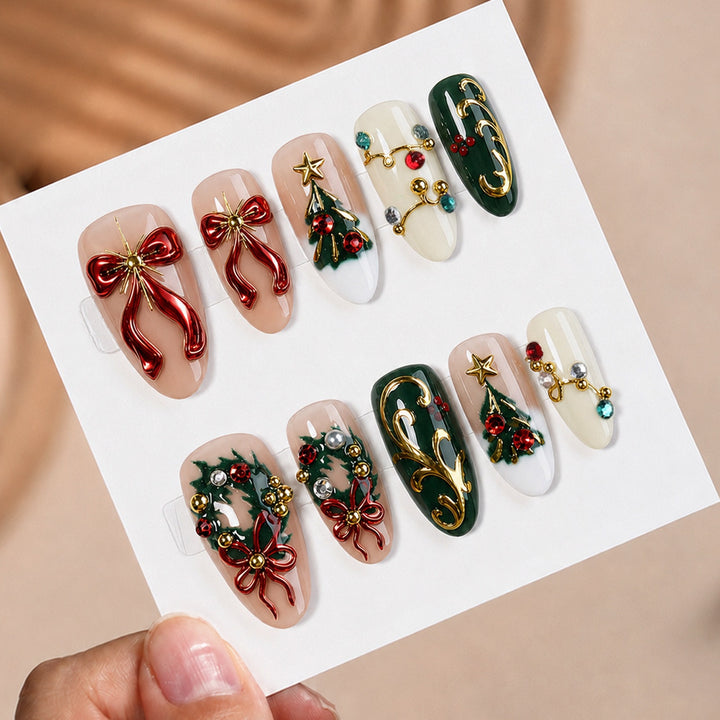 Festive artificial nails with Christmas motifs Stornfield