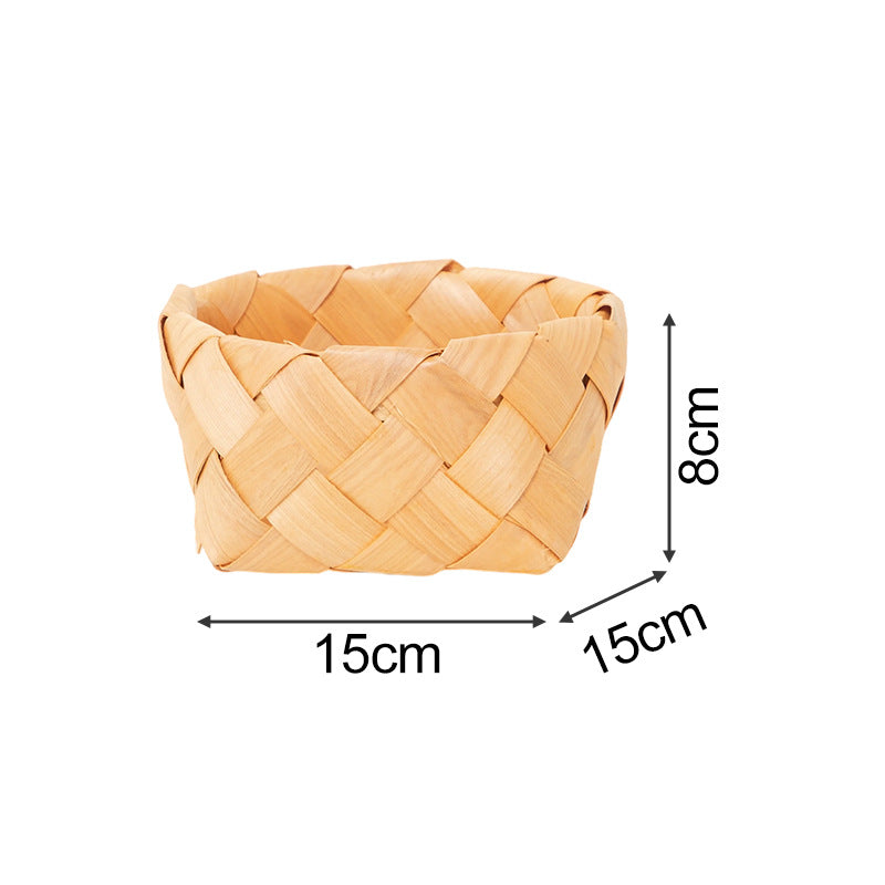 Rectangular storage basket made of woven natural material