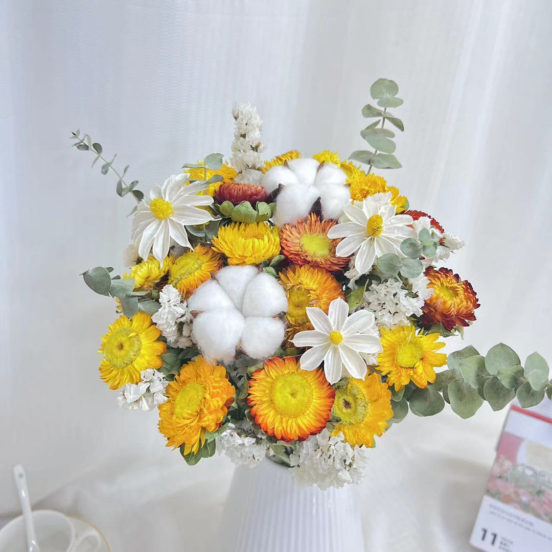 Dried Floral Cotton Arrangement