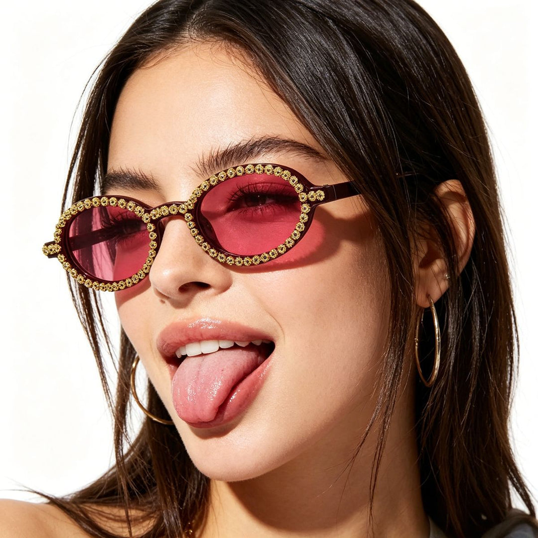 Ladies fashionable sunglasses with floral crystal frame Stornfield