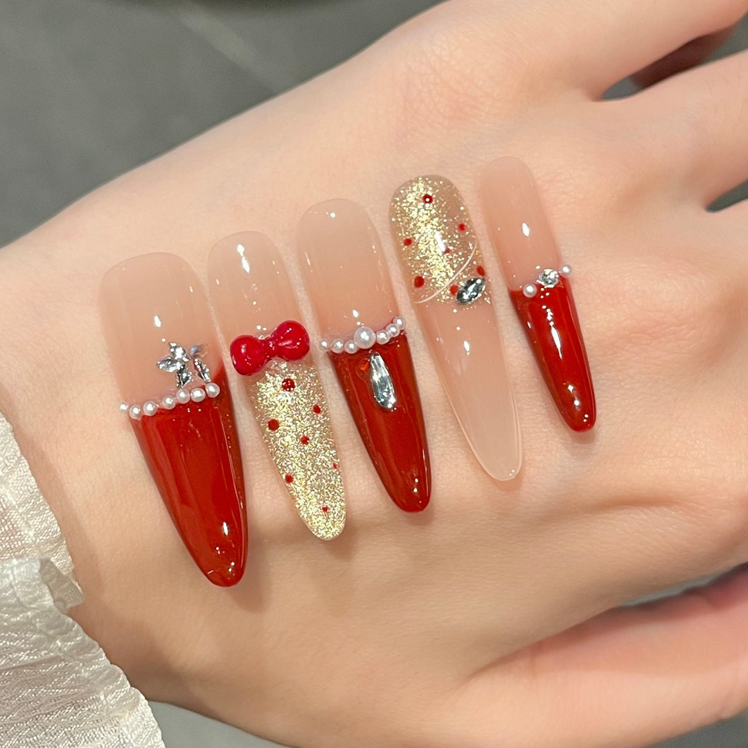 Festive Themed Press-On Nail Extensions Stornfield