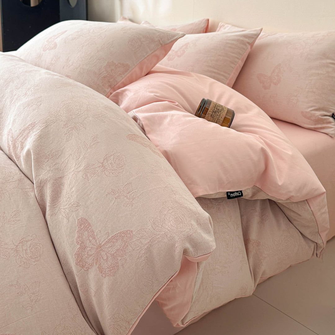 Reversible Printed Duvet Cover Set with Sateen-Feel Pillowcases