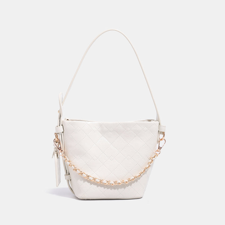 Textured Leather Bucket Handbag