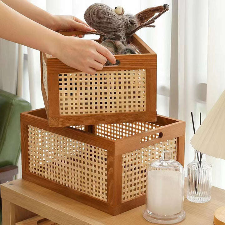 Natural Wooden Storage Bins Stornfield