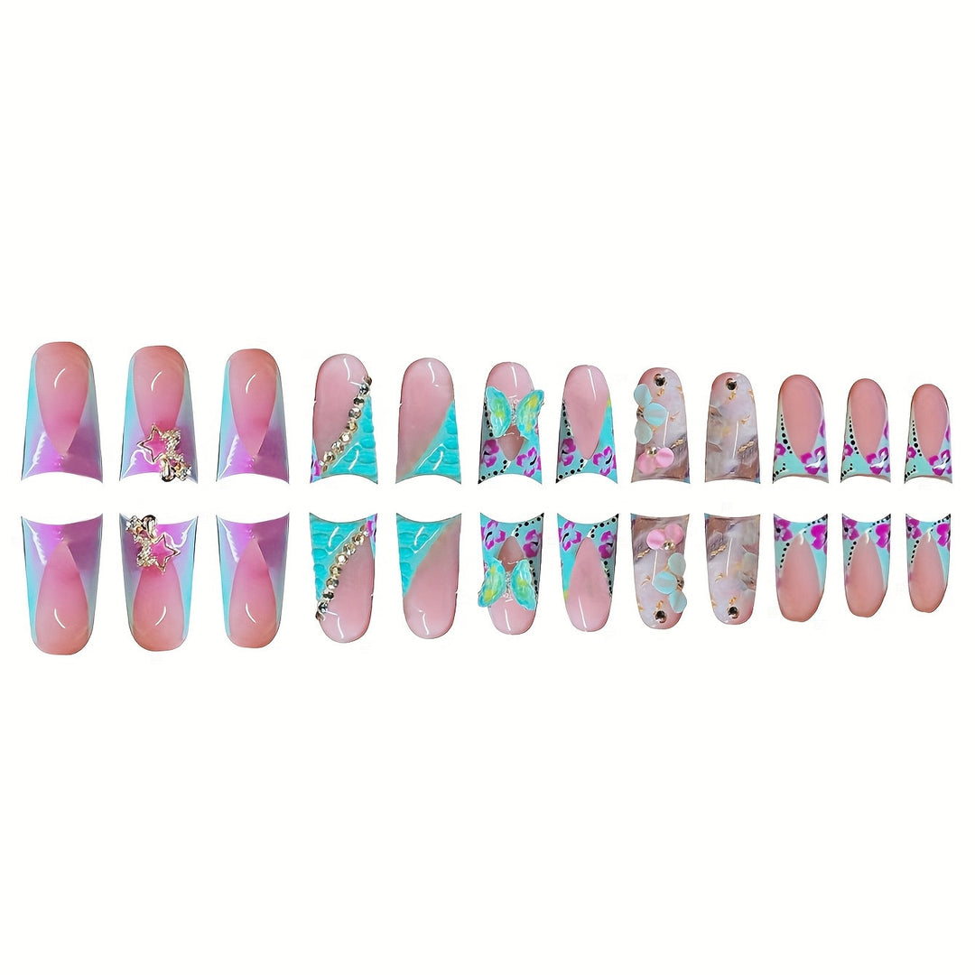 Artistic 3D Floral Press-On Nail Art Stornfield