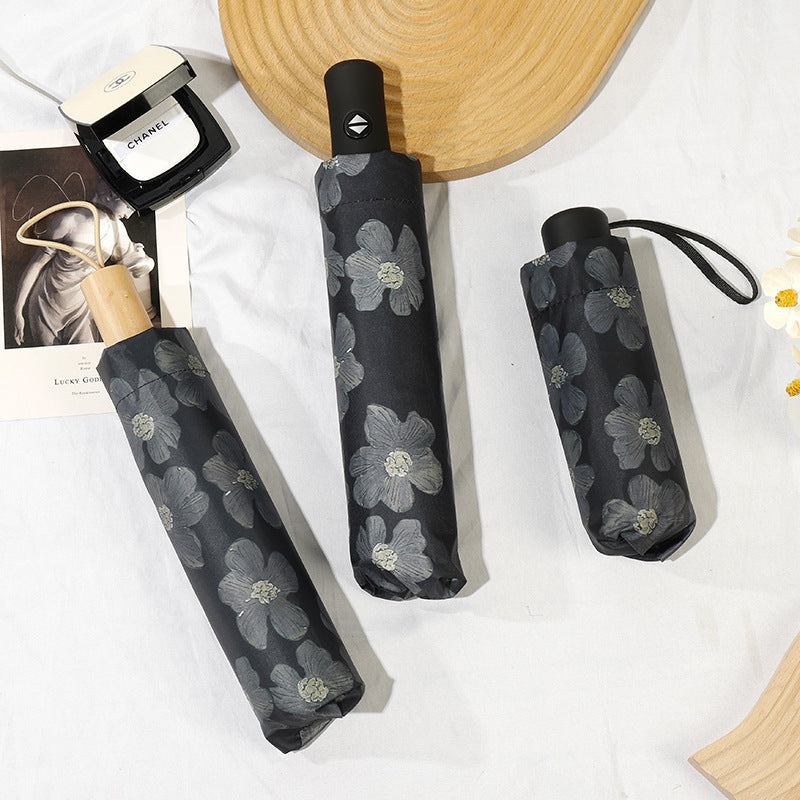 Ladies Mini Folding Umbrella with Elegant Floral Print Stornfield