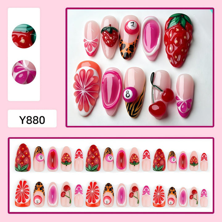 Artificial nail set with fruit motifs Stornfield