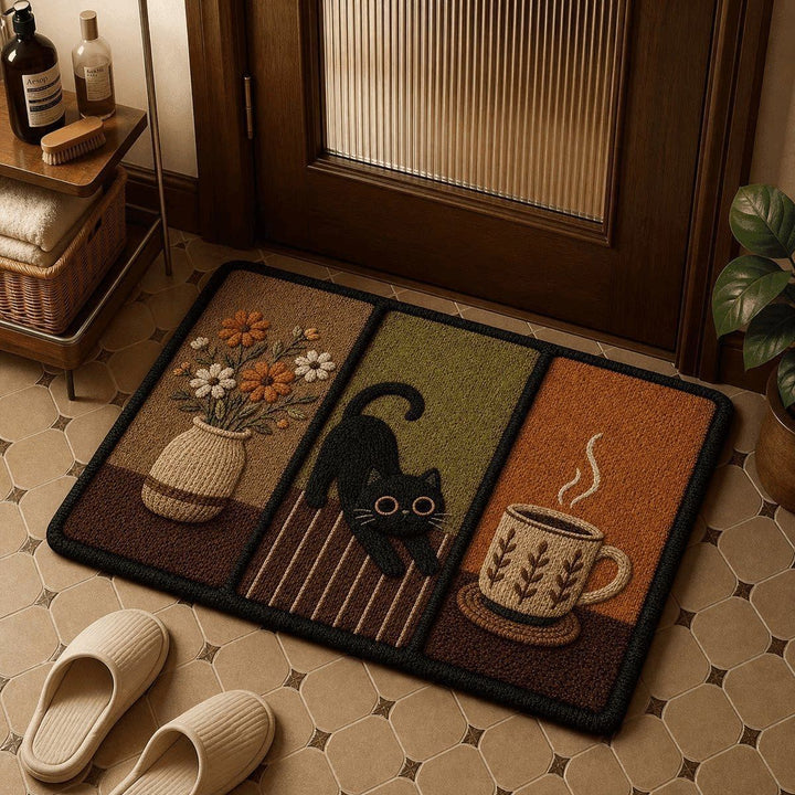Artistic Cat-Themed Entrance Mat for Home Entryway