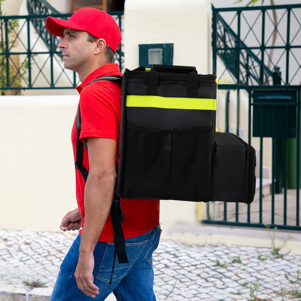 Women's Insulated Pizza Delivery Bag with Drink Holders and Reflective Elements Stornfield