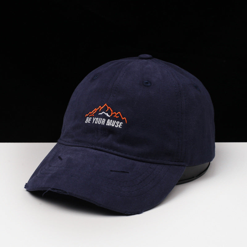 Women's Distressed Cotton Embroidered Baseball Cap Stornfield