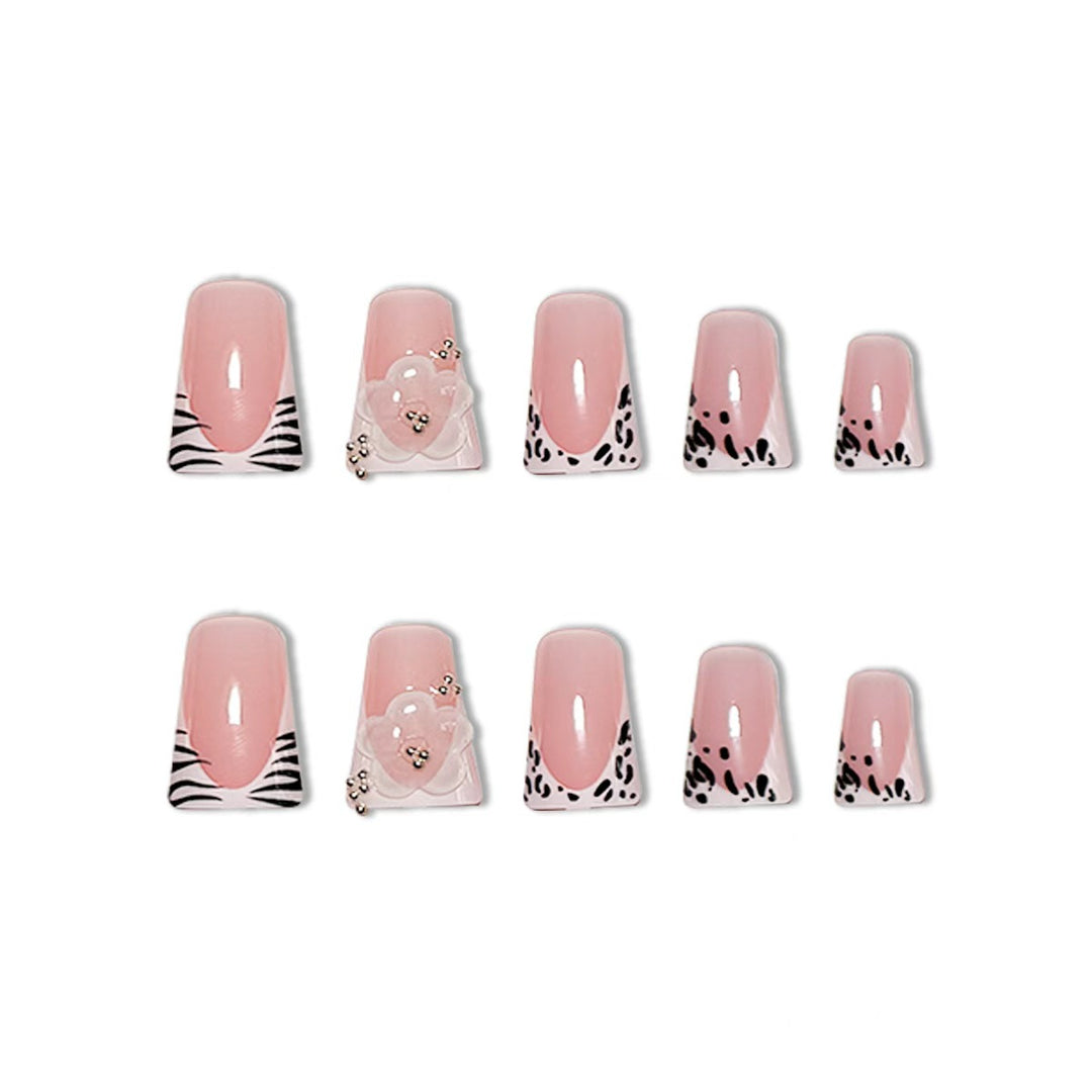 Luxury Floral French Tip Nail Extensions Stornfield
