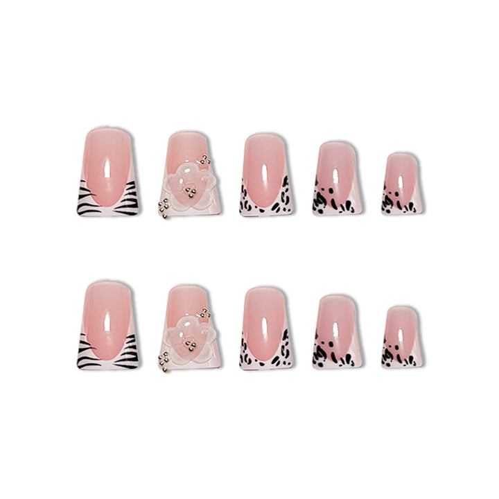 Luxury Floral French Tip Nail Extensions Stornfield