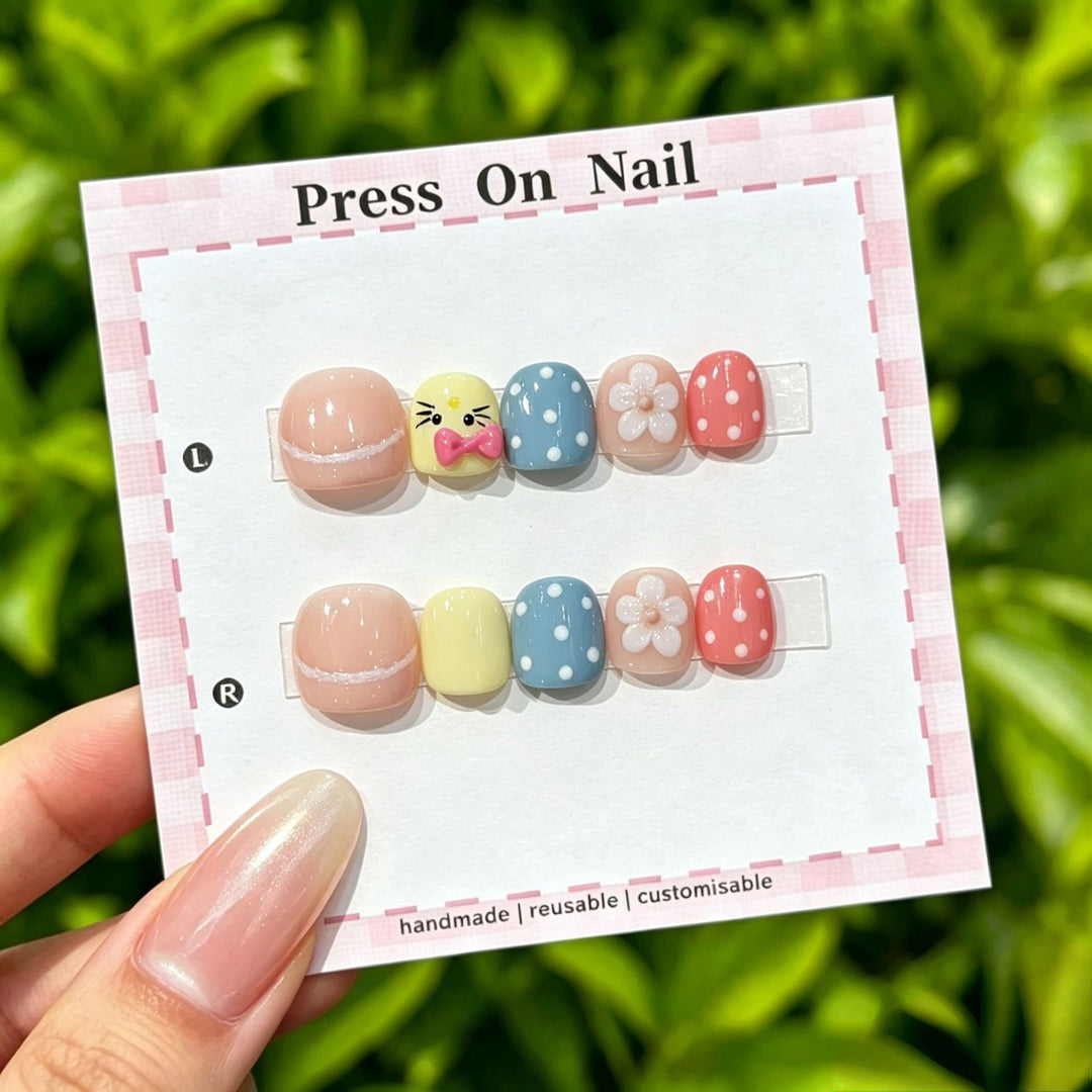 Customizable Cute Character Press-On Nail Set