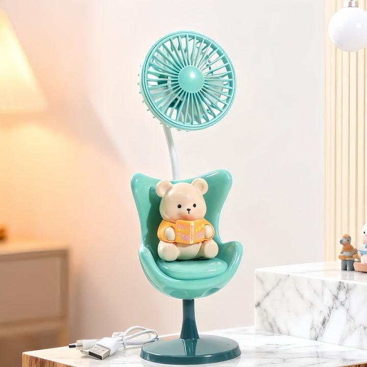 Women's Portable Mini Fan with Fun Bear Design Stornfield