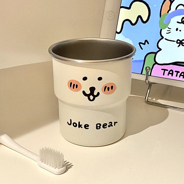 Stainless Steel Drinking Cup with Humorous Bear Motif Stornfield