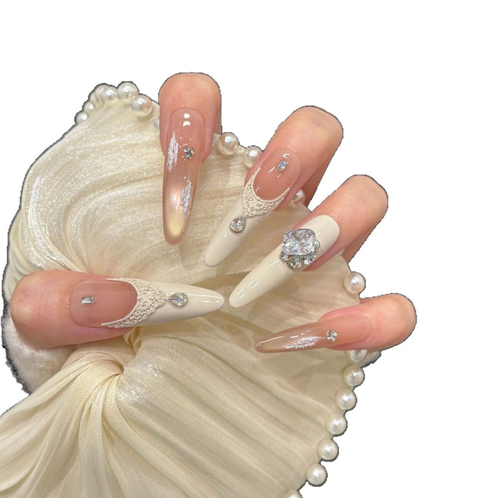 Luxurious Gel Nail Art Tips with Gem Accents