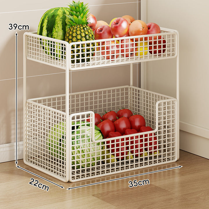 Three-Tier Slim Rolling Mesh Storage Cart