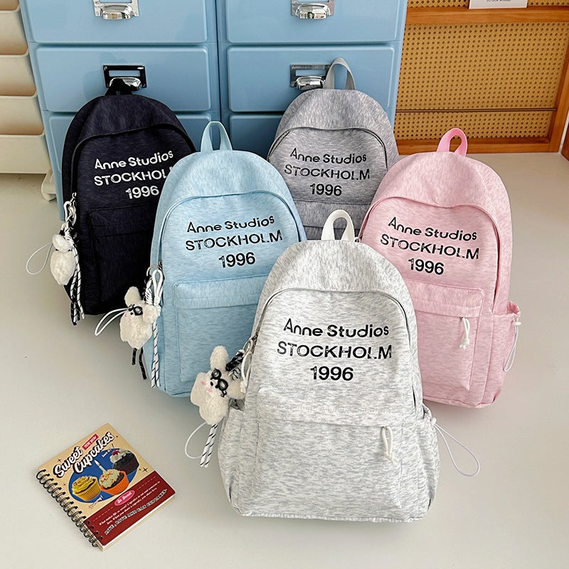 Casual Lightweight Backpack with Cute Plush Charm Stornfield