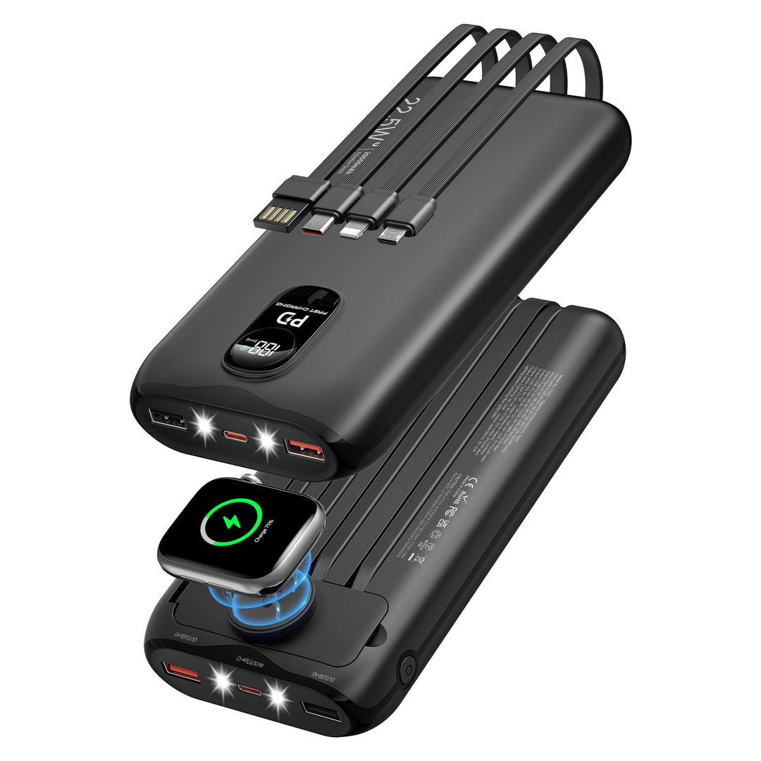 Portable power bank with fast inductive charging and multiple USB ports Stornfield