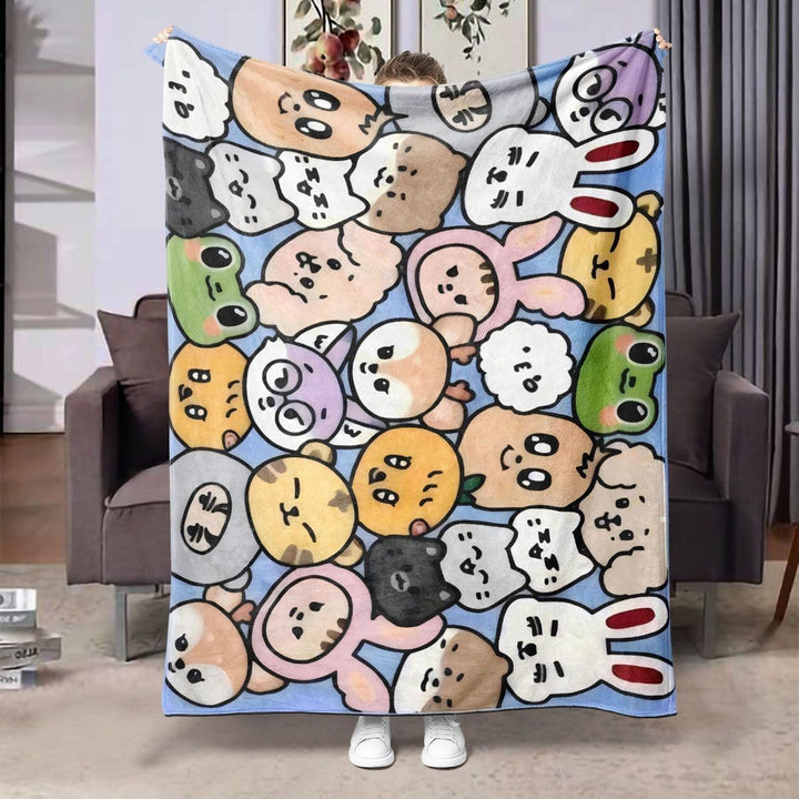 Cartoon Character Print Throw Blanket