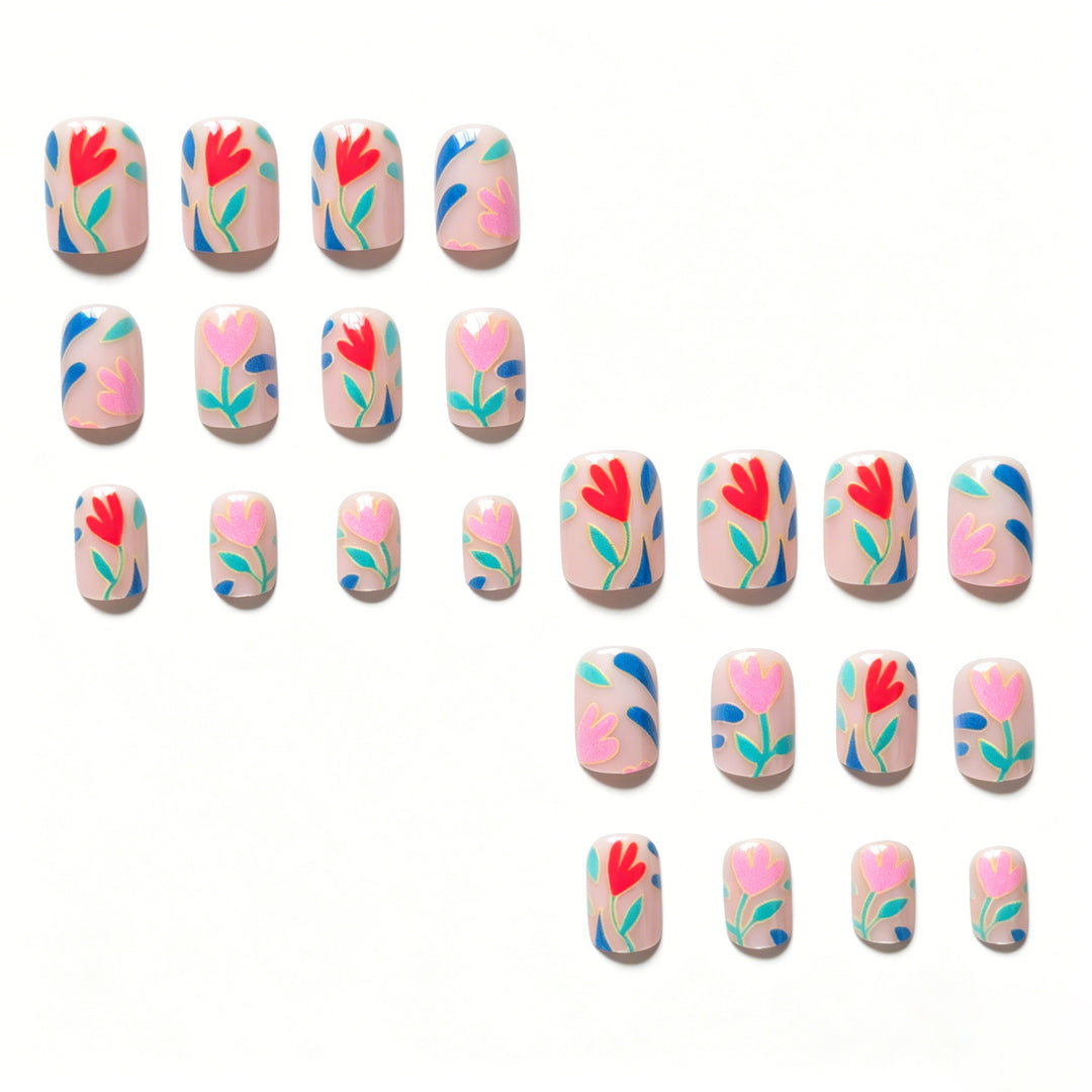 Artistic Floral Nail Design