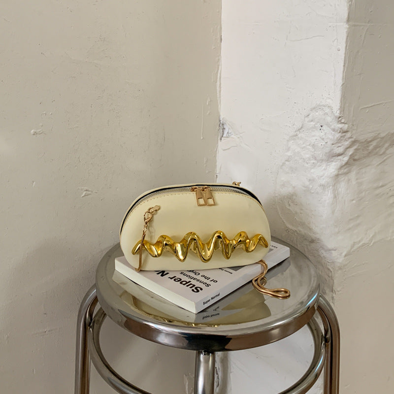 Artistic Wavy Detail Clutch Bag