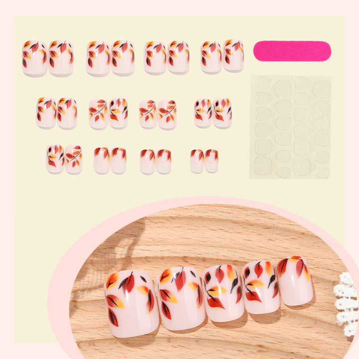 Artistic Autumn Leaf Press-On Nail Set Stornfield