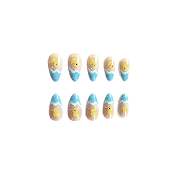 Whimsical Duck-Themed Acrylic Nail Art Enhancements Stornfield