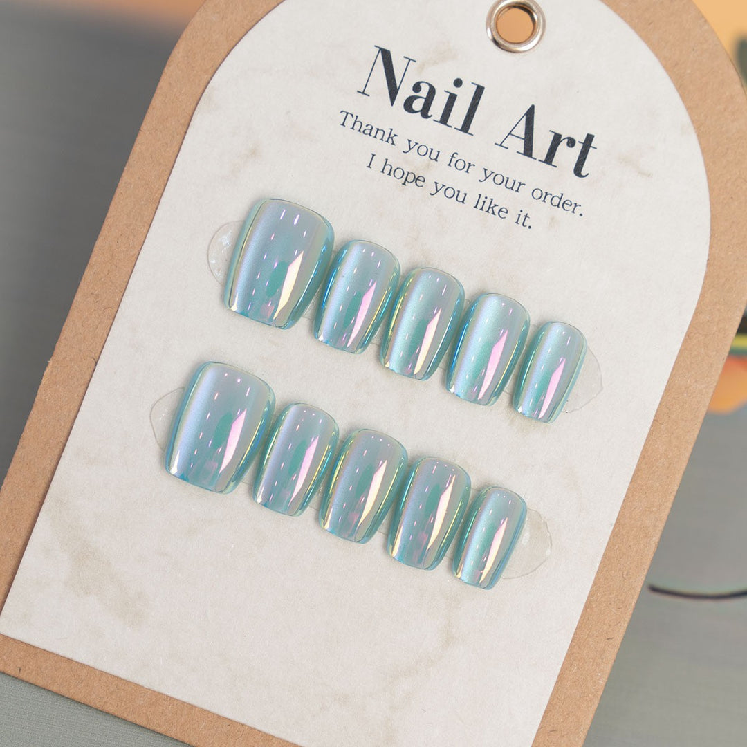 Stylish Press-On Nail Set with Iridescent Finish Stornfield