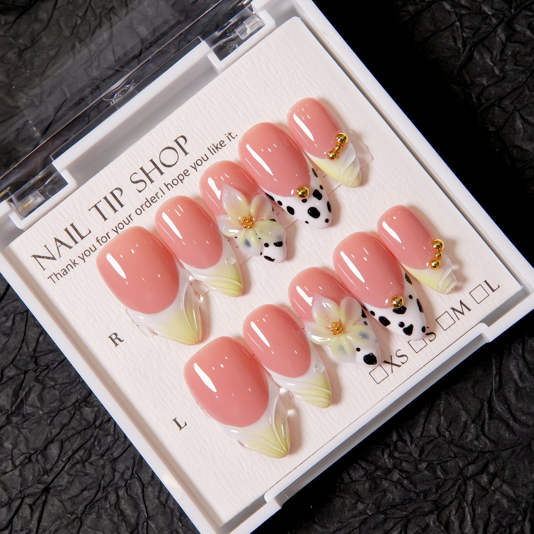Floral Accented Press-On Nails