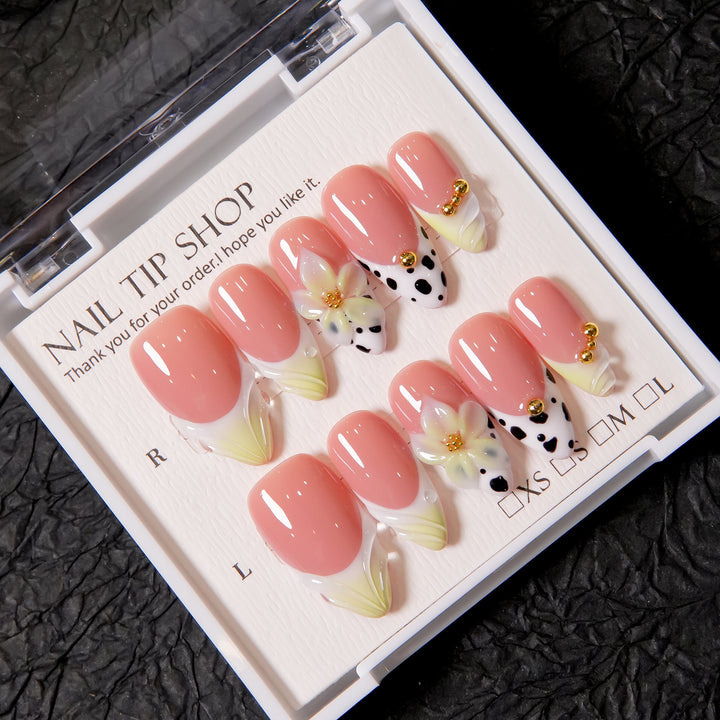 Floral Accented Press-On Nails