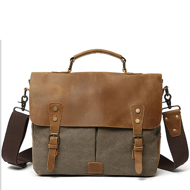Robust Briefcase Made of Durable Canvas and Leather Stornfield