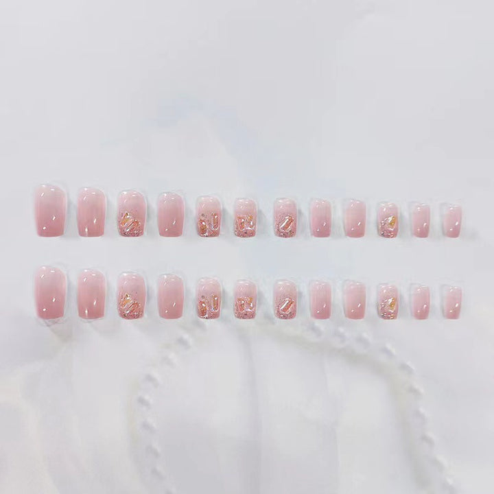Glitter and gradient design artificial nails Stornfield