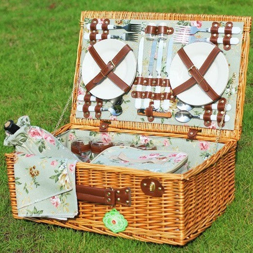 Women's picnic basket with integrated cutlery set and cooling compartment Stornfield