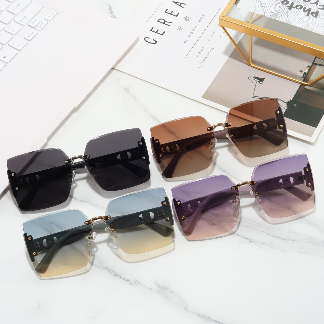 Women's High-Quality Rectangular Sunglasses with Fashionable Metal Frame Stornfield