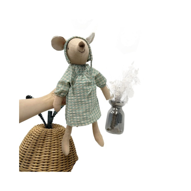 Handcrafted Linen Elephant Soft Toy with Ruffled Collar