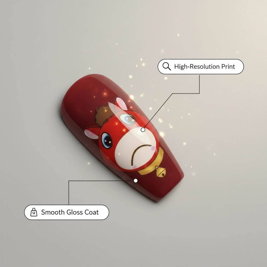 Artificial nails with playful horse motif Stornfield