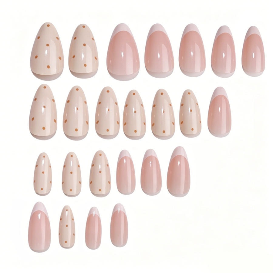 Artificial nail set with elegant gradients and fine dots Stornfield