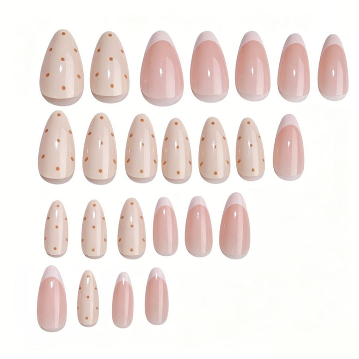 Artificial nail set with elegant gradients and fine dots Stornfield