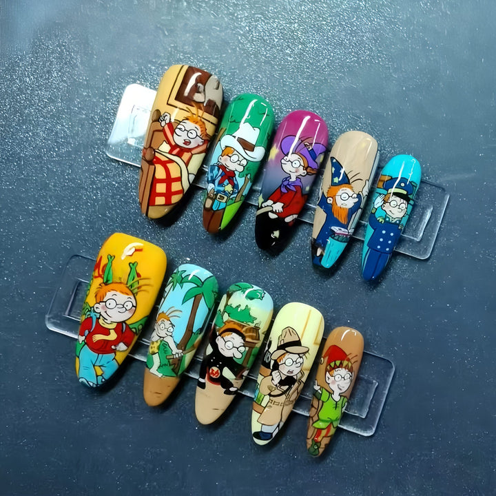 High-gloss artificial nails with rose effect Stornfield