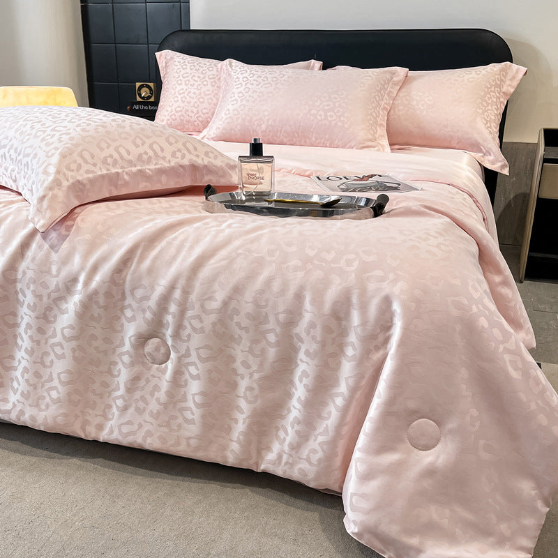Elegant Satin Leopard Print Bedding Set