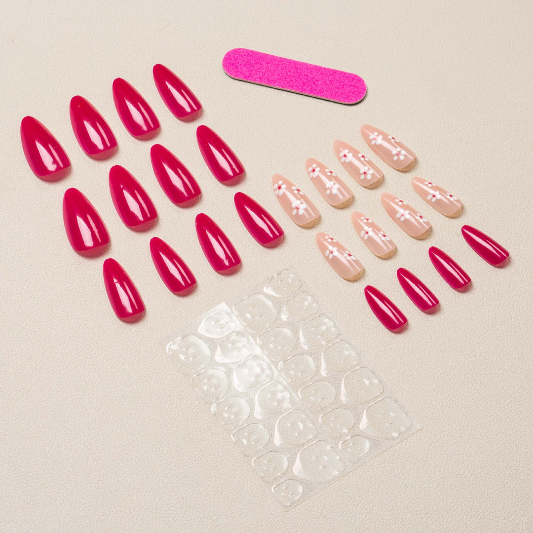 Elegant Floral Press-On Nails