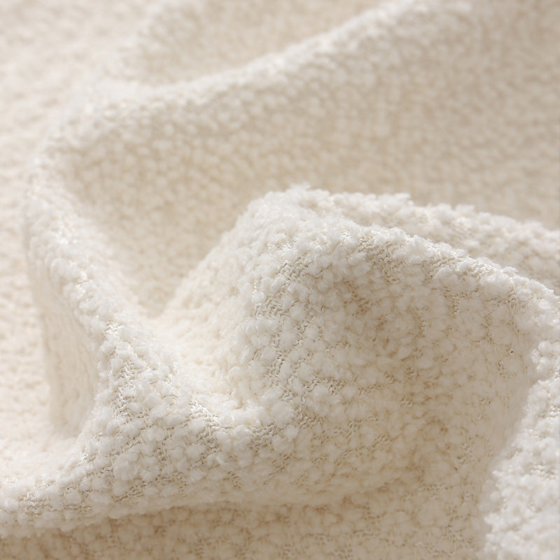Rectangular Boucle Lumbar Pillow with Textured Teddy Surface Stornfield
